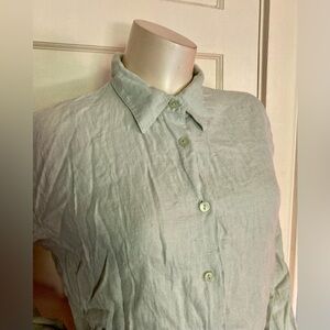 🏖️Vintage 1980s Victoria Holley Mint Green Cottagecore Button Down Shirt, size L